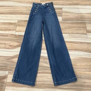 New without tag Frame Denim Wide-Leg Sailor Jeans in Dark Blue